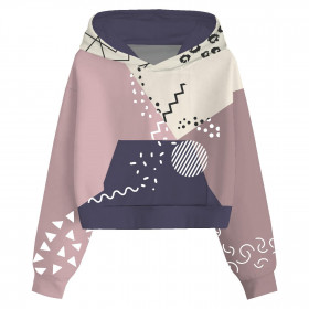 Cropped hoodie (IDA) - COLOR BLOCK pat. 2 - sewing set