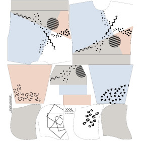 Cropped hoodie (IDA) - COLOR BLOCK pat. 3 - sewing set