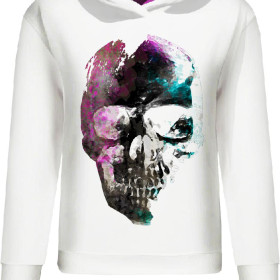 CLASSIC WOMEN’S HOODIE (POLA) - SKULL pat. 4 - looped knit fabric 