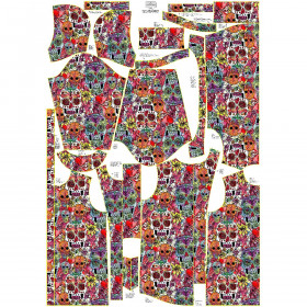 WOMEN'S PARKA (ANNA) - SKULLS pat. 4 / colorful (DIA DE LOS MUERTOS) - softshell