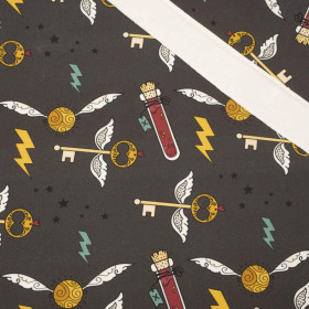 MAGIC MIX PAT. 5 (MAGIC SCHOOL) / graphite - looped knit fabric