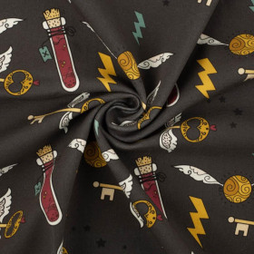 MAGIC MIX PAT. 5 (MAGIC SCHOOL) / graphite - looped knit fabric