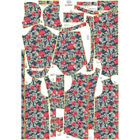 WOMEN'S PARKA (ANNA) - RED POPPIES (RED GARDEN) - softshell