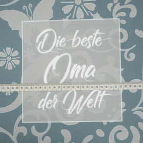 Die beste Oma der Welt/ ethno - Cotton woven fabric panel (50cmx75cm)