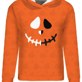 CLASSIC WOMEN’S HOODIE (POLA) - SMILE / PUMPKINS - looped knit fabric 