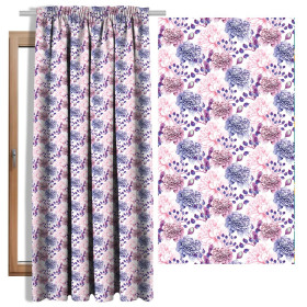 PURPLE PEONIES (IN THE MEADOW) - Blackout curtain fabric