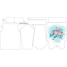 CHILDREN'S (NOE) SWEATSHIRT - FLAMINGOS pat. 2 / white - sewing set