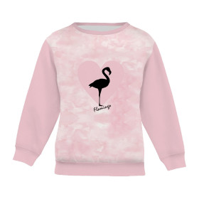 CHILDREN'S (NOE) SWEATSHIRT - FLAMINGO / CAMOUFLAGE pat. 2 (pale pink) - sewing set