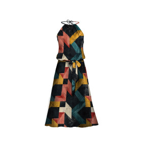 DRESS "DALIA" MAXI - GEOMETRIC PAT. 1 - sewing set