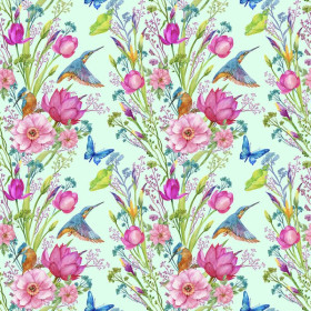 MINI KINGFISHERS AND BUTTERFLIES (KINGFISHERS IN THE MEADOW) / mint