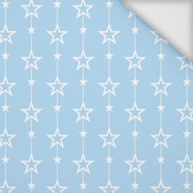 WHITE  STARS (CHAINS) / light blue - looped knit 