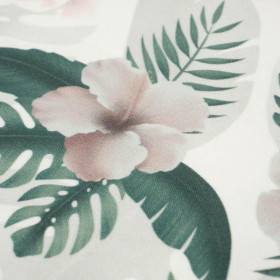 HIBISCUS Pat. 2 / white - single jersey with elastane 