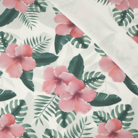 HIBISCUS Pat. 2 / pink - single jersey with elastane 