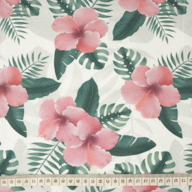 HIBISCUS Pat. 2 / pink - single jersey with elastane 