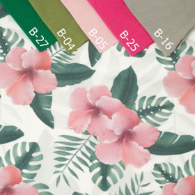 HIBISCUS Pat. 2 / pink - single jersey with elastane 