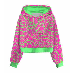 Cropped hoodie (IDA) - NEON SPOTS PAT. 4 - sewing set