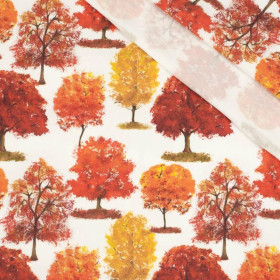 AUTUMN TREES / white (PUMPKIN GARDEN) - single jersey with elastane 
