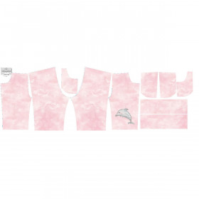 KID`S SHORTS (RIO) - DOLPHIN / CAMOUFLAGE pat. 2 / pale pink - looped knit fabric 