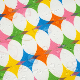 COLORFUL ROSETTES - Waterproof woven fabric