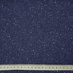 CONSTELLATION OF STARS ( GALAXY ) / dark blue - Waterproof woven fabric