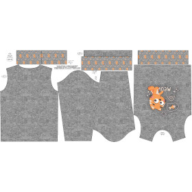 CHILDREN'S (NOE) SWEATSHIRT - CATS / meow (CATS WORLD ) / ACID WASH GREY - sewing set