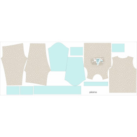 CHILDREN'S PAJAMAS " MIKI" - ANIMALS IN TIPI / WHITE TRACES / beige (MAGICAL CHRISTMAS FOREST) - sewing set