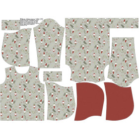 KID'S HOODIE (ALEX) - DWARFS AND FERN (FOREST DWARFS) /LIGHT KHAKI - sewing set