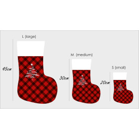 Christmas Stocking Set - VICHY GRID BLACK / red