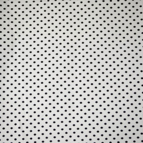 BLACK DOTS / white - viscose woven fabric