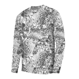 MEN’S SWEATSHIRT (OREGON) BASIC - FLOWER MIX PAT. 2 (grey) - sewing set