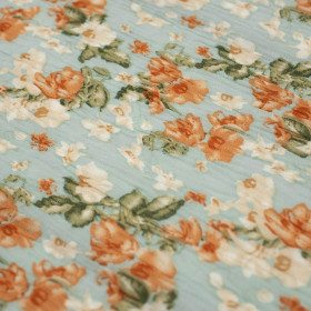 FLOWERS / mint - crashed chiffon