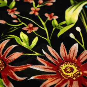 FLOWERS ON THE MEADOW pat. 3 / black - Chiffon