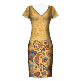 FLOWERS (pattern no. 1) / orange - dress panel WE210