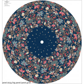 FLOWERS (pattern no. 2) / dark blue - circle skirt panel