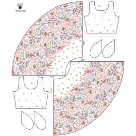 DRESS "ISABELLE" - FLOWERS (pattern no. 3) / white - sewing set