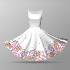 FLOWERS (pat. 7) / white -  big circle skirt panel 