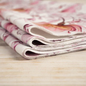 FLOWERS pat. 4 (pink) - looped knit fabric