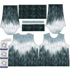 WOMEN'S SWEATSHIRT (HANA) BASIC - FORREST OMBRE (WINTER IN THE MOUNTAIN) - sewing set