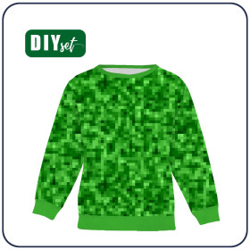 CHILDREN'S (NOE) SWEATSHIRT - PIXELS pat. 2 / green - sewing set