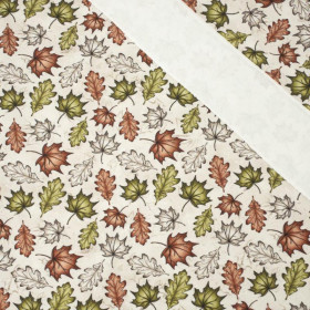 FOREST LEAVES pat. 1 / beige - looped knit fabric