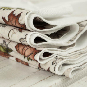 FOREST LEAVES pat. 1 / beige - looped knit fabric