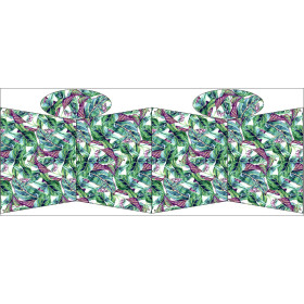 TOTE BAG - LEAVES AND INSECTS PAT. 1 (TROPICAL NATURE) / white - sewing set