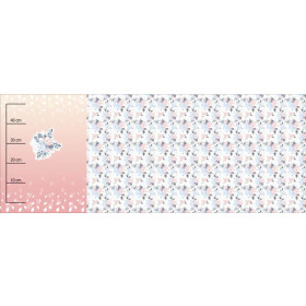ICE FLOWER BOUQUET/ ombre (ENCHANTED WINTER) - panoramic panel looped knit 