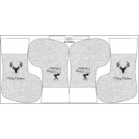 Christmas Stocking Set - MERRY CHRISTMAS / REINDEERS PAT. 2 