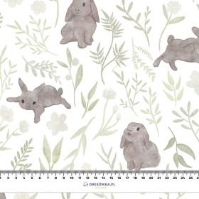 GREY BUNNIES pat. 1 (PASTEL BUNNIES) - single jersey with elastane 