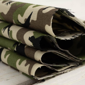 MINI DINO / CAMOUFLAGE OLIVE - POPLIN 100% cotton 