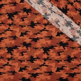 MINI CAMOUFLAGE / brick - POPLIN 100% cotton 