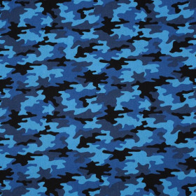 MINI CAMOUFLAGE / blue - POPLIN 100% cotton 