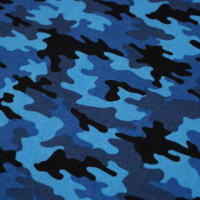 MINI CAMOUFLAGE / blue - POPLIN 100% cotton 