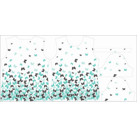 WOMEN’S T-SHIRT - BUTTERFLIES / aqua - single jersey